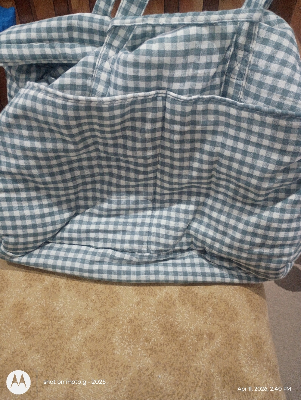 Zara Gingham Maternity Tote - Picture 5 of 7